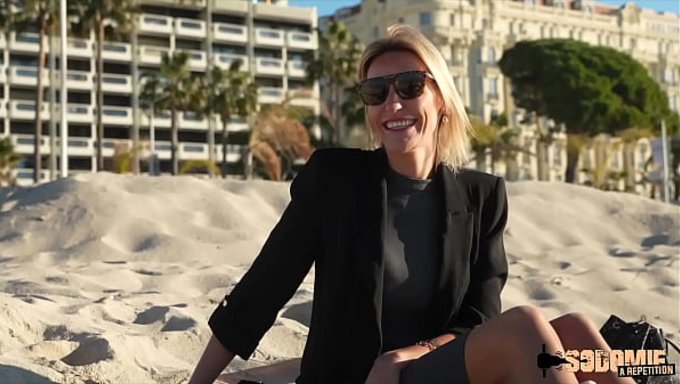 Anouk, A Blonde With Huge Natural Boobs, Gets Her Ass Pounded Hard.