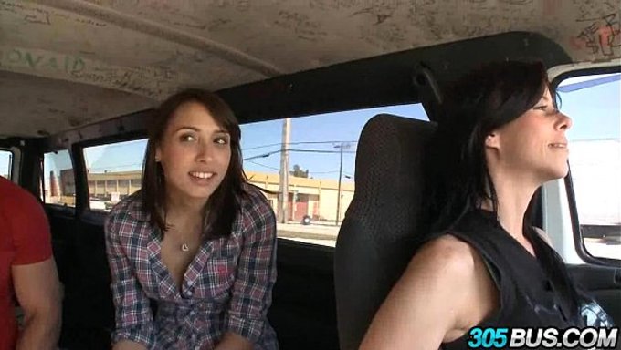 A Young Brunette Is Having A Good Time With Her Handsome Companion